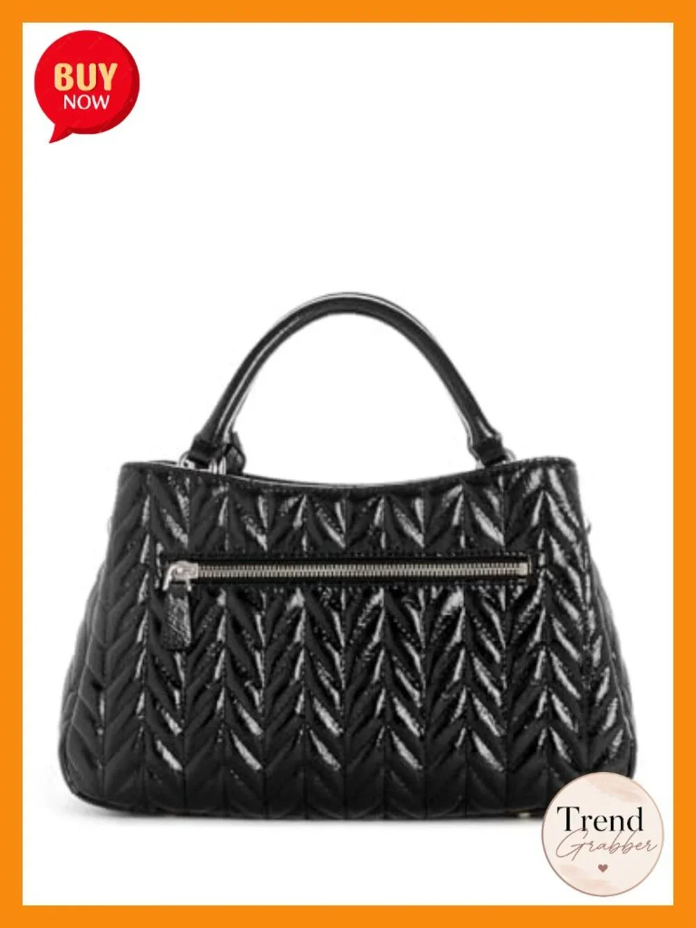 PU Leather Triple Compartment Satchel with Gold Hardware